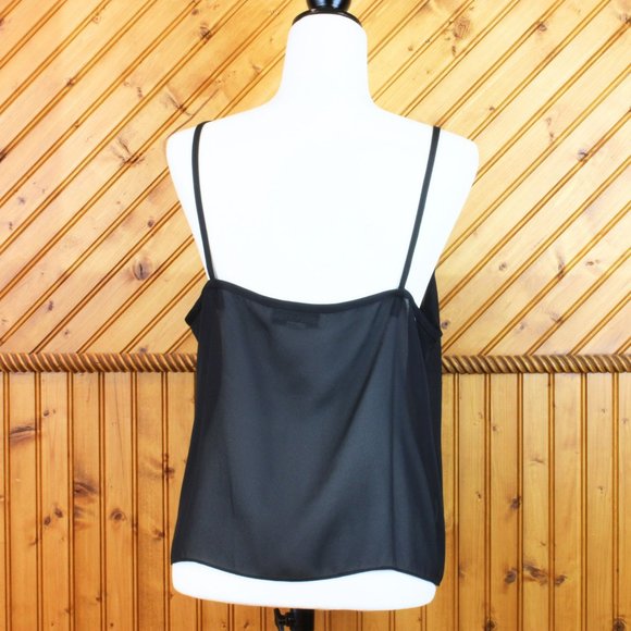 Jones New York Sheer Camisole Black Sleeveless Loose Fit Minimalist approx L - Picture 4 of 6